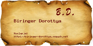 Biringer Dorottya névjegykártya